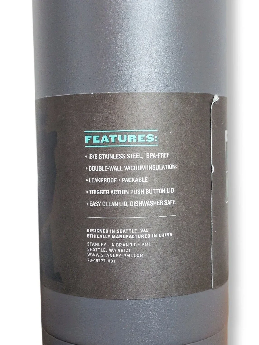 Stanley 36oz Quick Flip GO Water Bottle Charcoal Gray New w/ Tags NWT - Picture 8 of 11